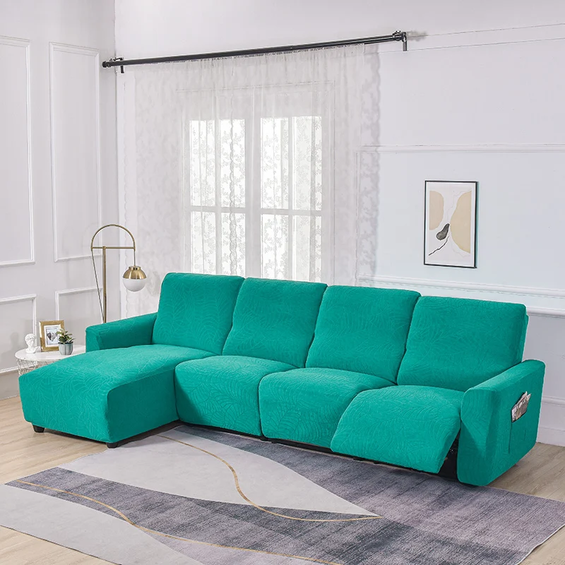 Housse de Canapé Relax Jacquard Vert émeraude