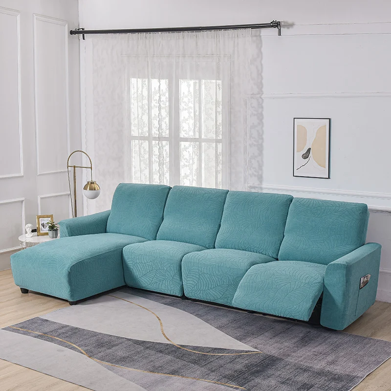 Housse de Canapé Relax Jacquard Turquoise