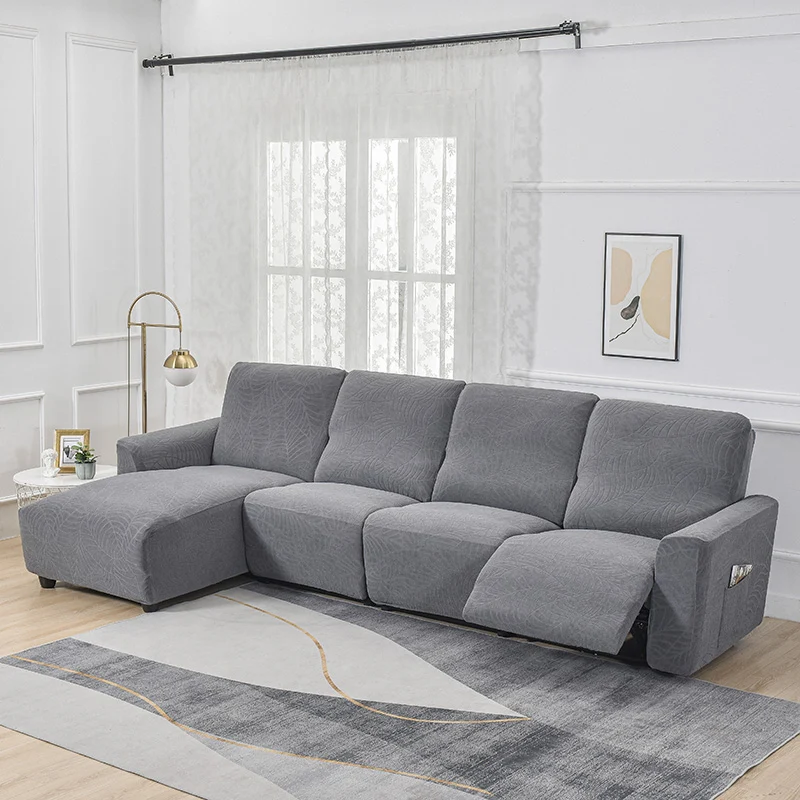 Housse de Canapé Relax Jacquard Gris Anthracite