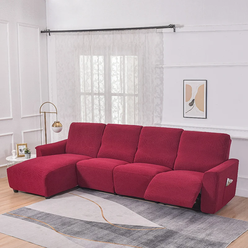 Housse de Canapé Relax Jacquard Bordeaux