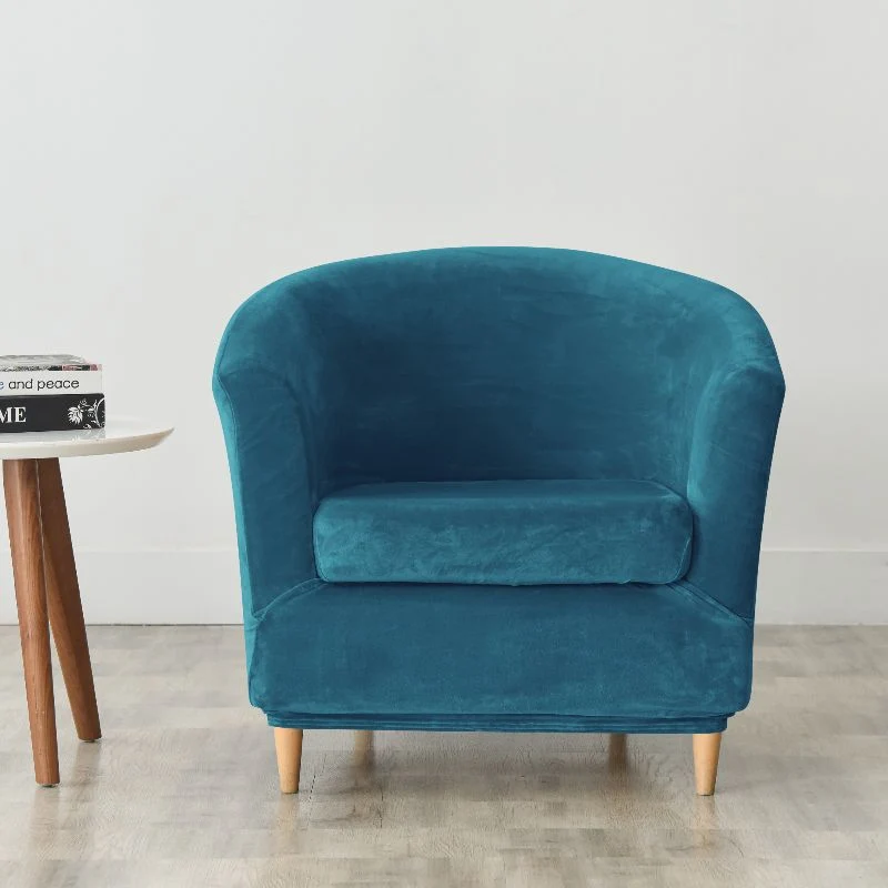 Housse de fauteuil cabriolet Velours bleu canard