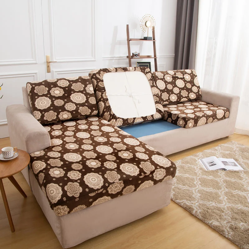 Housse Peluche mosaique pour Coussin d'Assise de Canapé