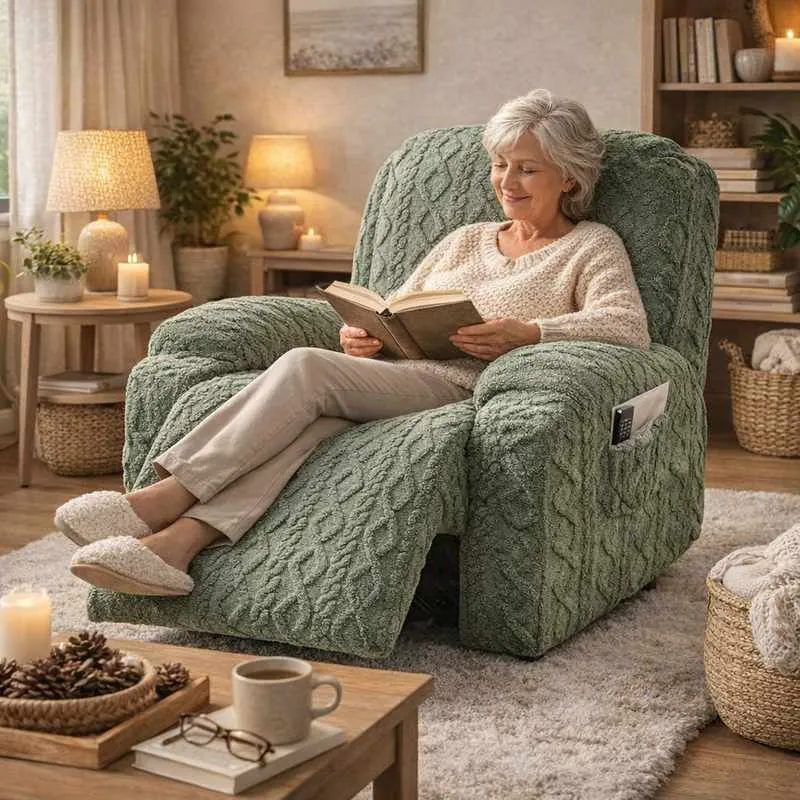 Housse Fauteuil Relax Tricot verte