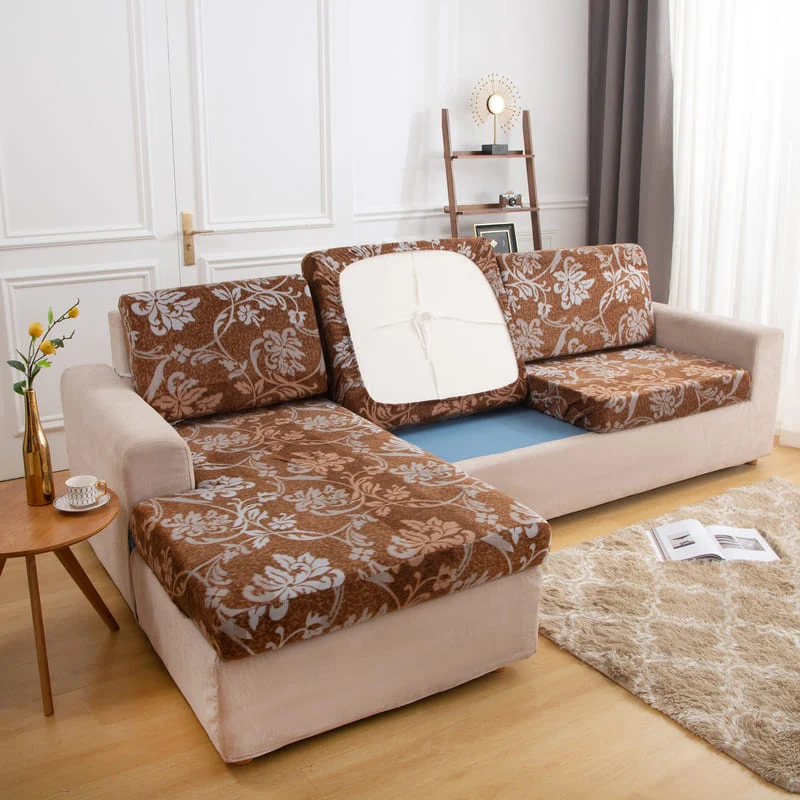 Housse Peluche Baroque pour Coussin d'Assise de Canapé