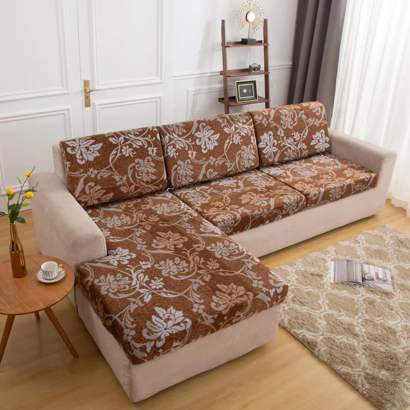 Housse Peluche Baroque pour Coussin d'Assise de Canapé