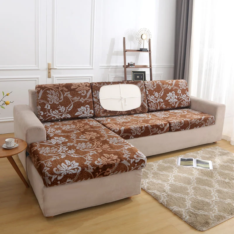 Housse Peluche Baroque pour Coussin d'Assise de Canapé