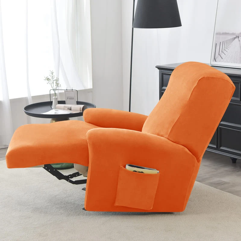 Housse de Fauteuil Relax Velours Orange