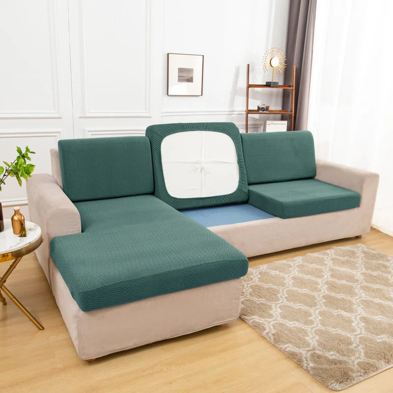 Housse Microfibre Verte pour Coussin d'Assise de Canapé