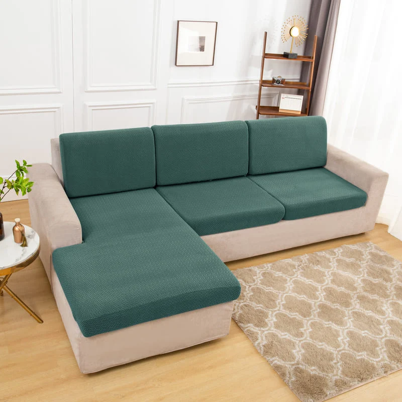 Housse Microfibre Verte pour Coussin d'Assise de Canapé