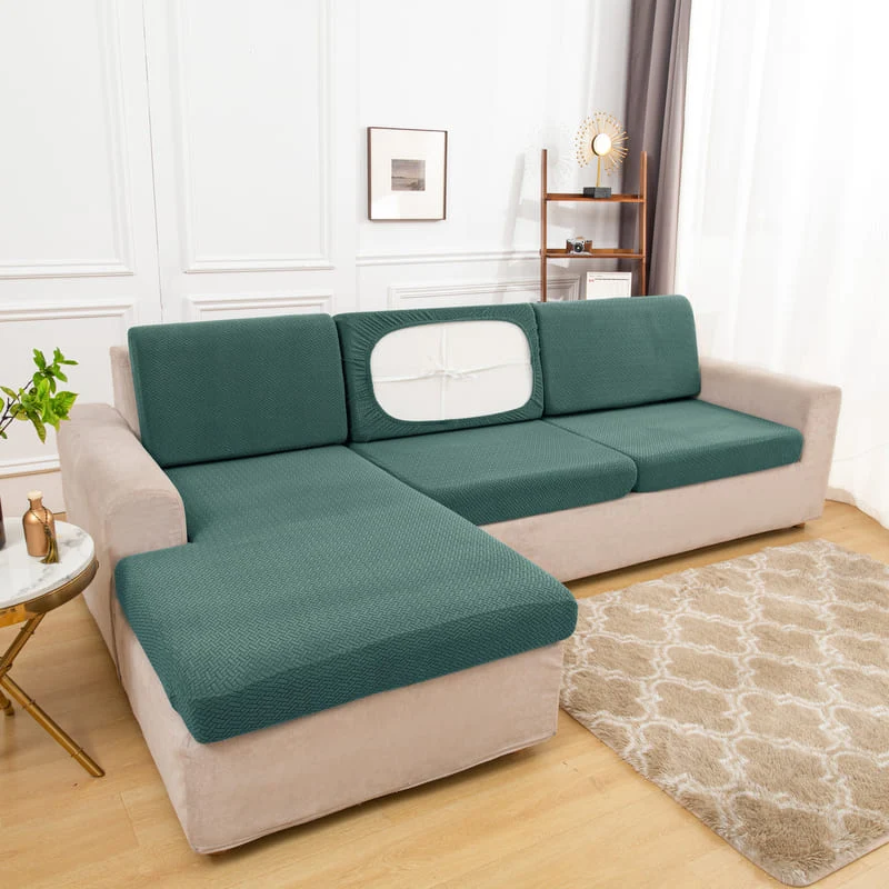 Housse Microfibre Verte pour Coussin d'Assise de Canapé