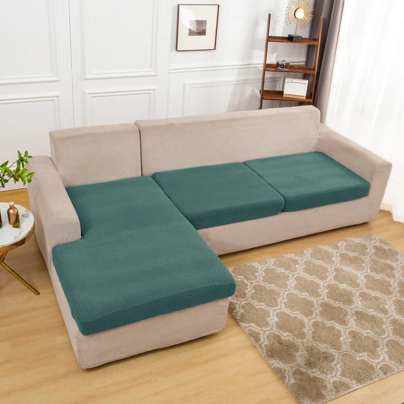 Housse Microfibre Verte pour Coussin d'Assise de Canapé