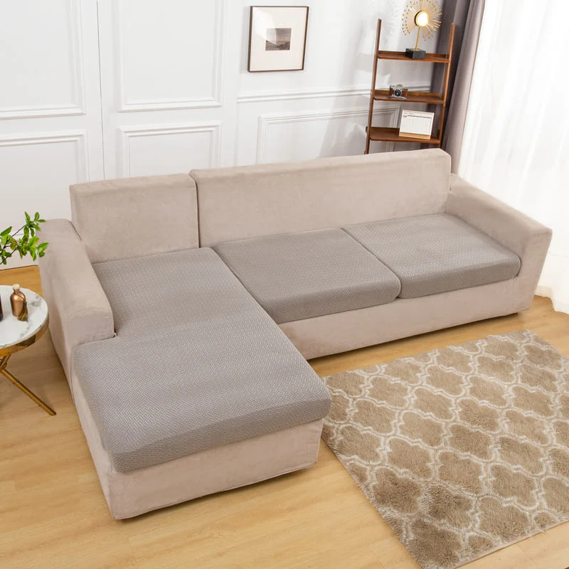 Housse Microfibre Taupe pour Coussin d'Assise de Canapé