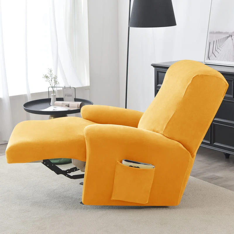 Housse de Fauteuil Relax Velours Jaune