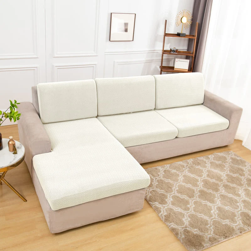 Housse Microfibre Blanc pour Coussin d'Assise de Canapé