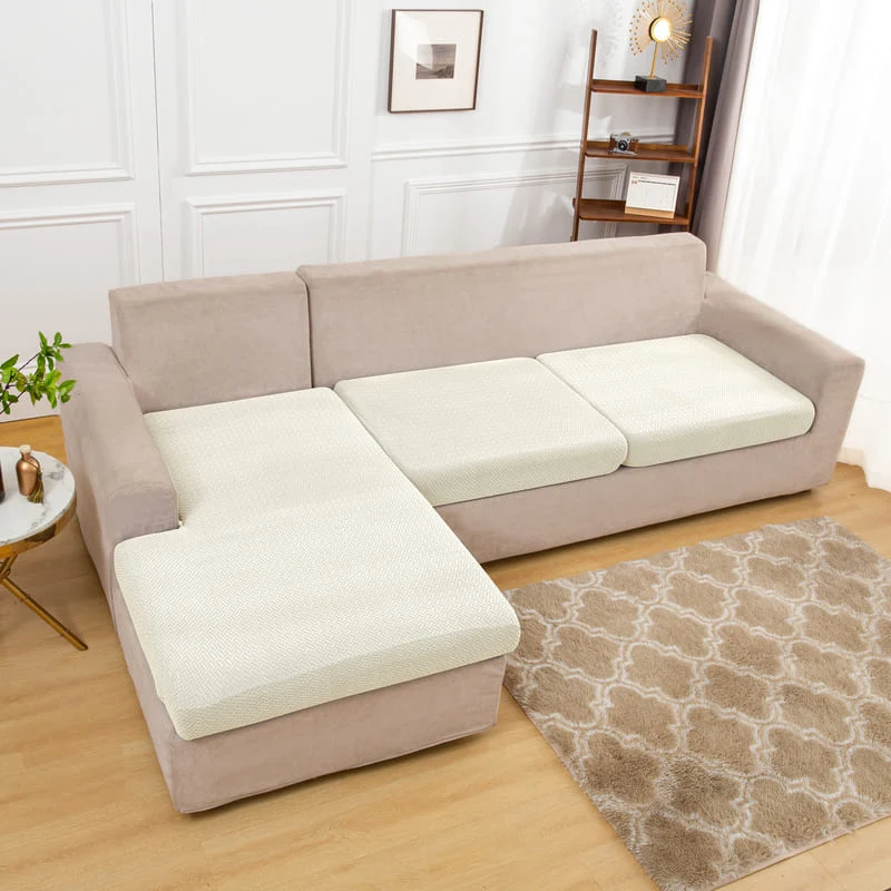 Housse Microfibre Blanc pour Coussin d'Assise de Canapé