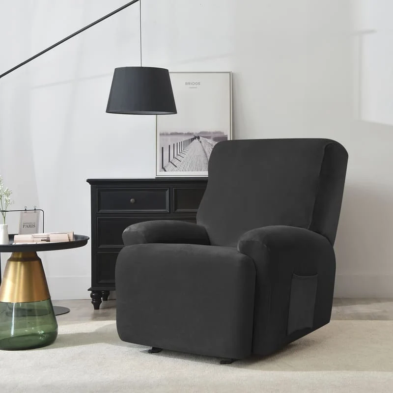 Housse de Fauteuil Relax Velours Noir