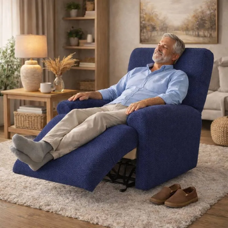 Housse Fauteuil Relax bleue marine