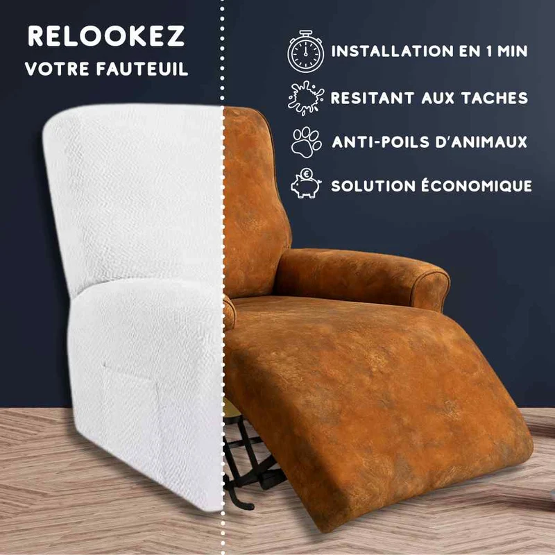 Housse Fauteuil Relax blanche