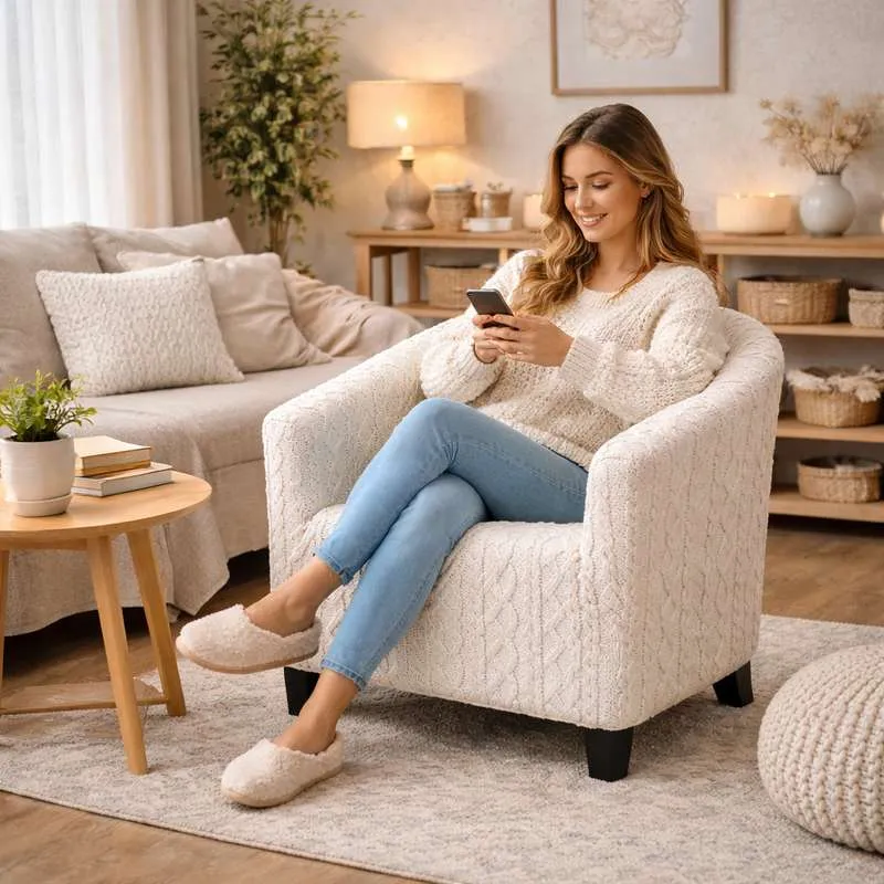 Housse Fauteuil Cabriolet Tricot blanche