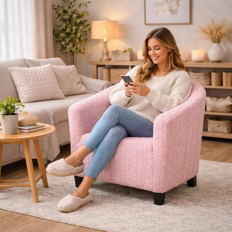 Housse Fauteuil Cabriolet Tricot rose