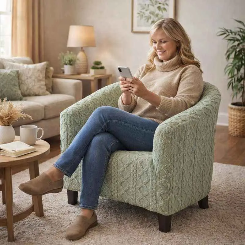 Housse Fauteuil Cabriolet Tricot verte