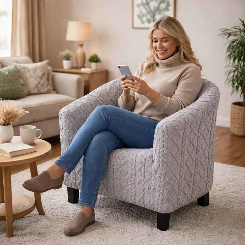 Housse Fauteuil Cabriolet Tricot grise