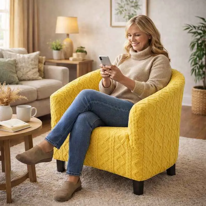 Housse Fauteuil Cabriolet Tricot jaune