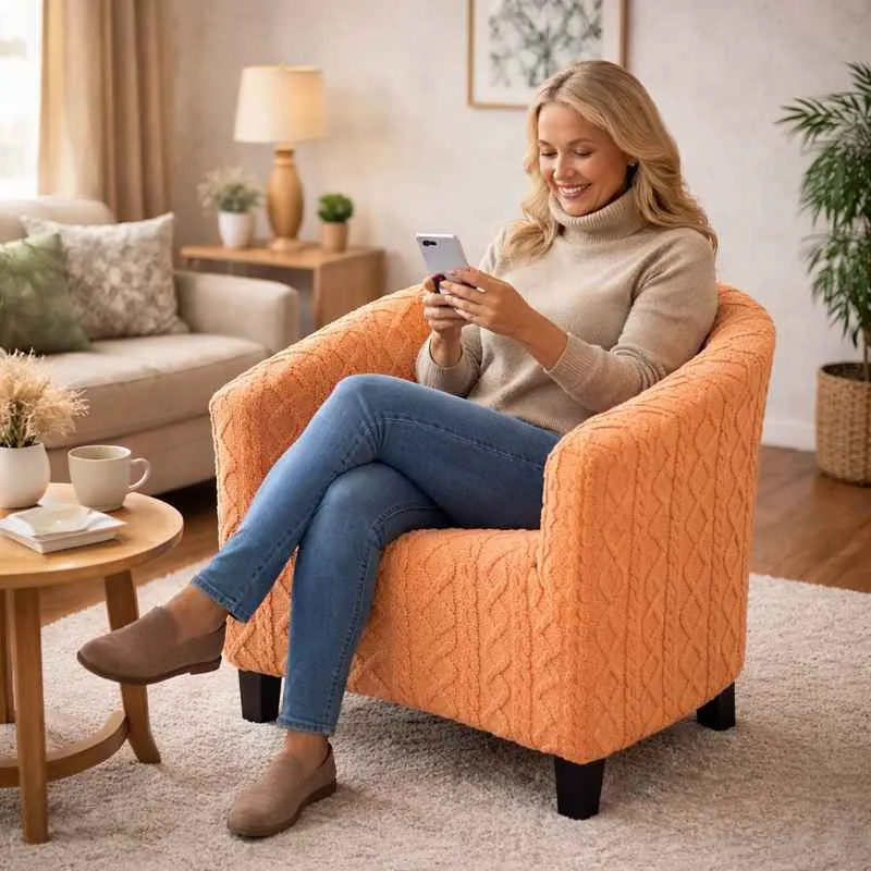 Housse Fauteuil Cabriolet Tricot orange