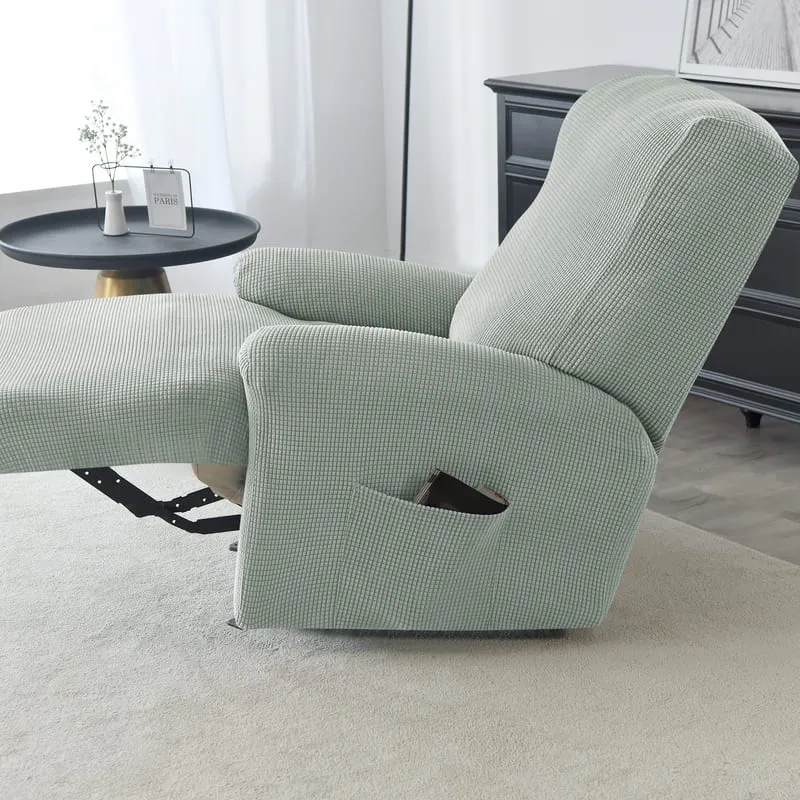 Housse de Fauteuil Relax Jacquard Gris Vert