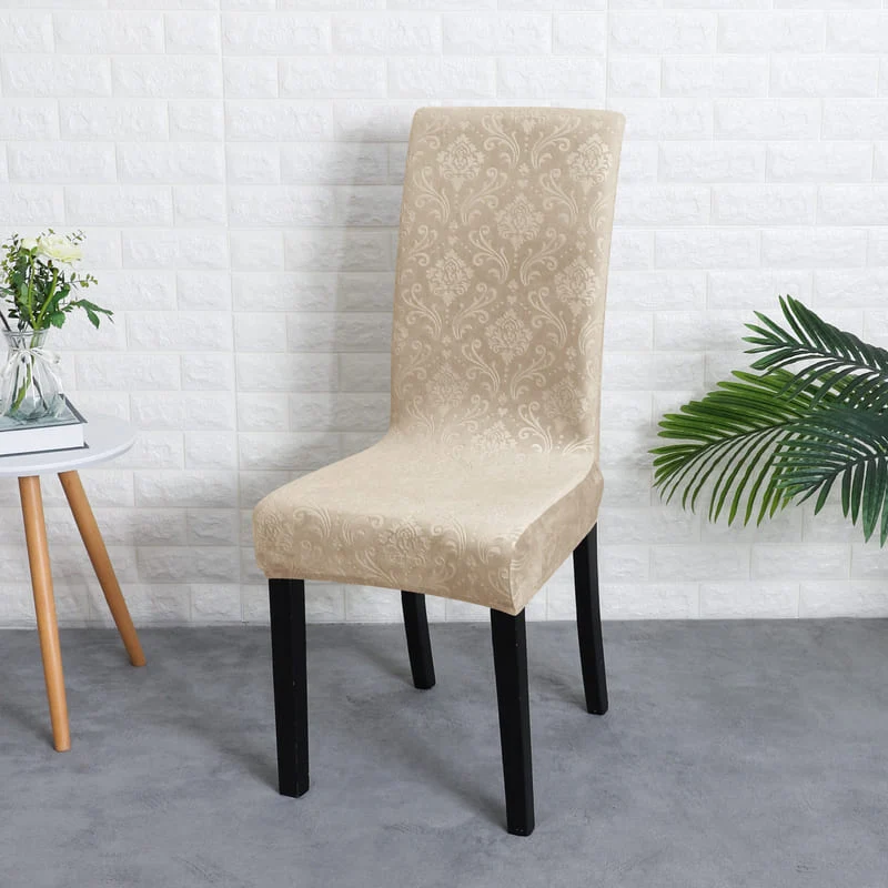 Housse de Chaise Velours Lys Beige