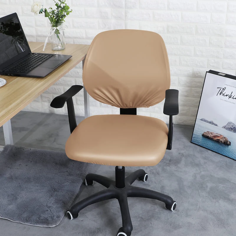 Housse de Chaise de bureau cuir Camel