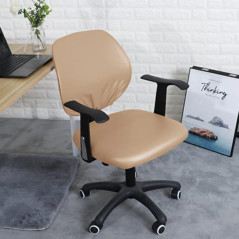 Housse de Chaise de bureau cuir Camel
