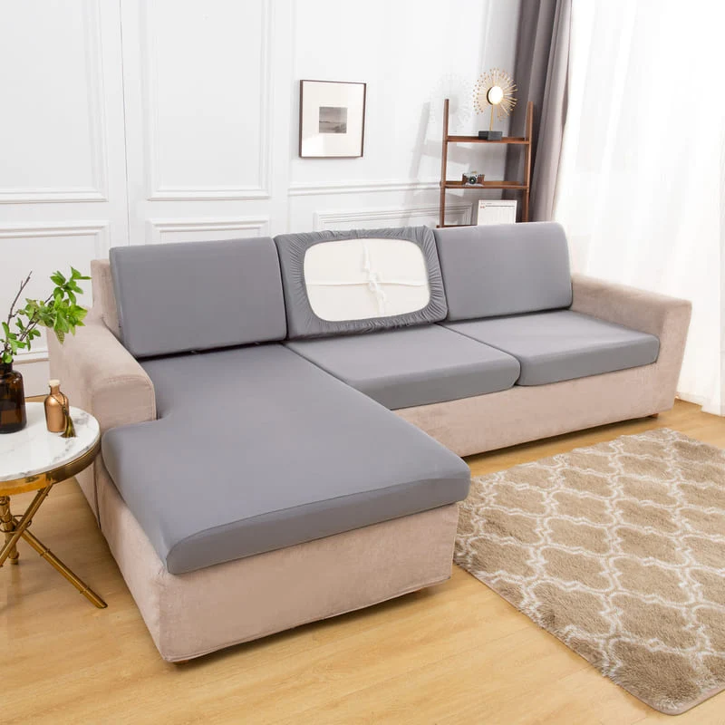 Housse extensible Gris clair pour Coussin de Canapé