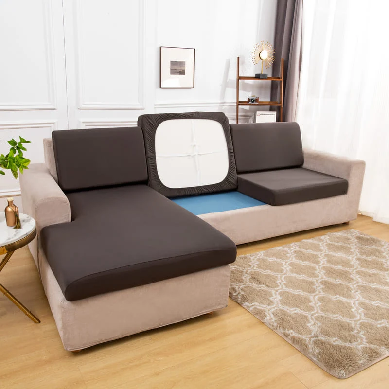 Housse extensible Gris anthracite pour Coussin de Canapé
