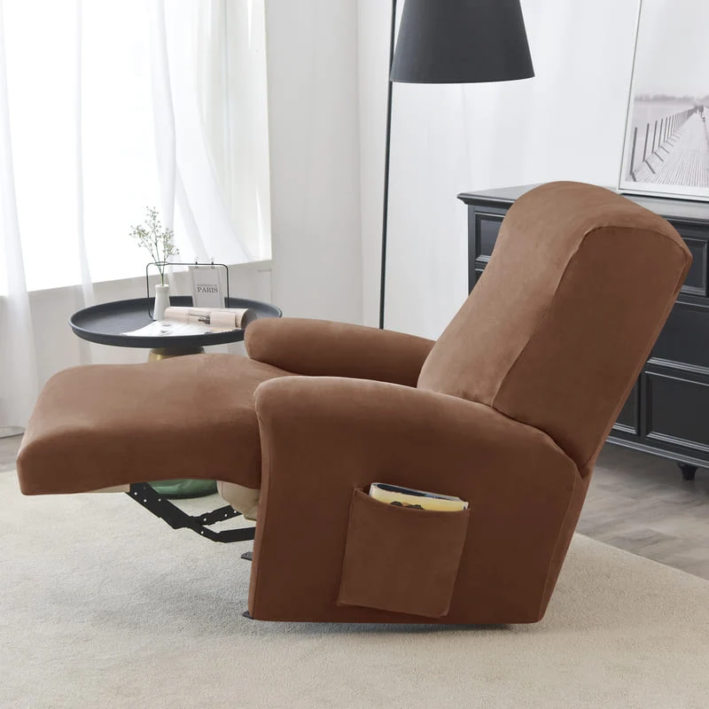 Housse de Fauteuil Relax Velours Marron