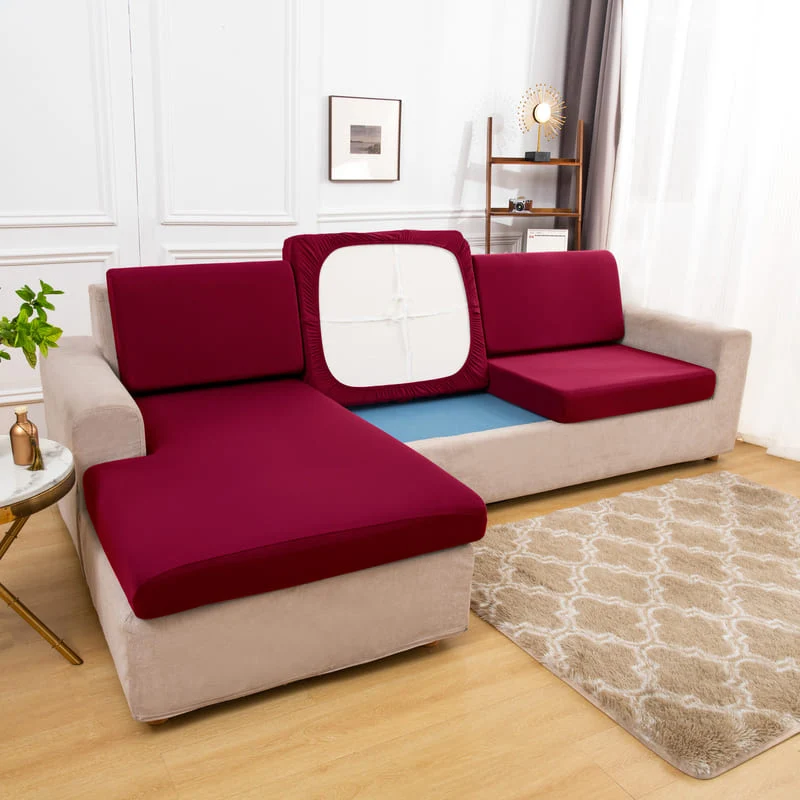 Housse extensible Vin rouge pour Coussin de Canapé