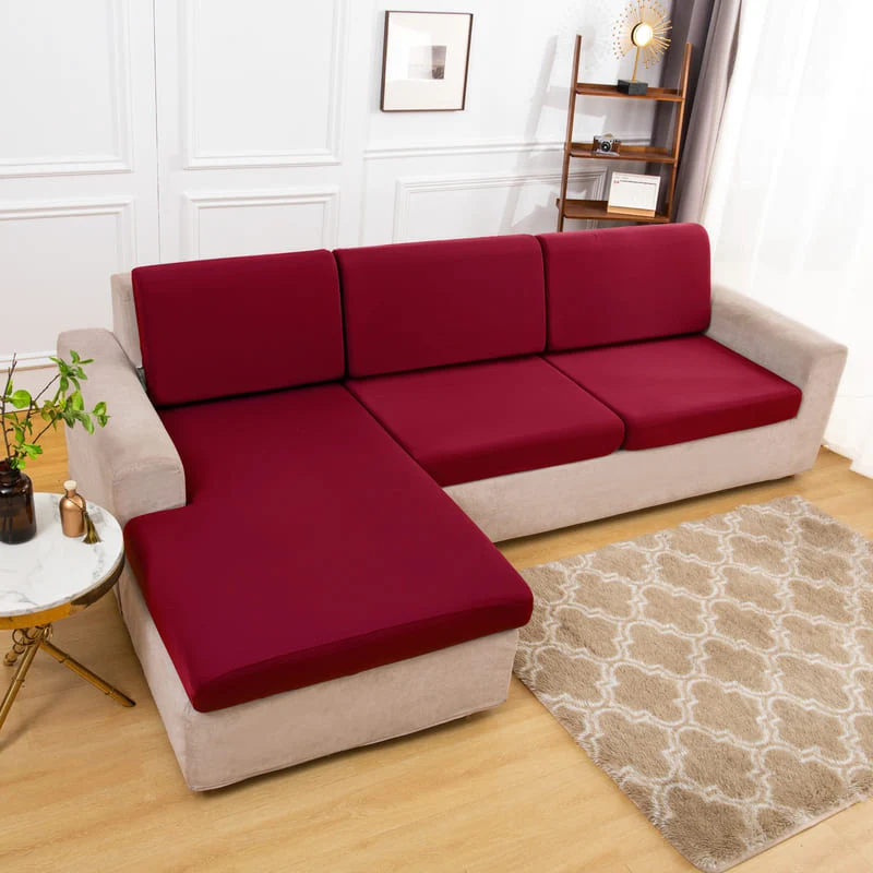 Housse extensible Vin rouge pour Coussin de Canapé