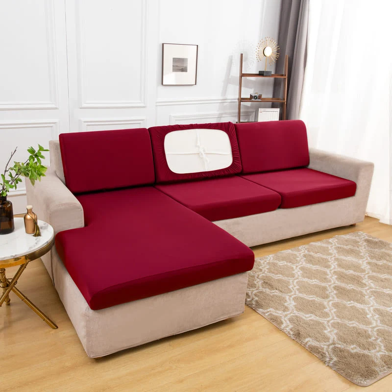 Housse extensible Vin rouge pour Coussin de Canapé
