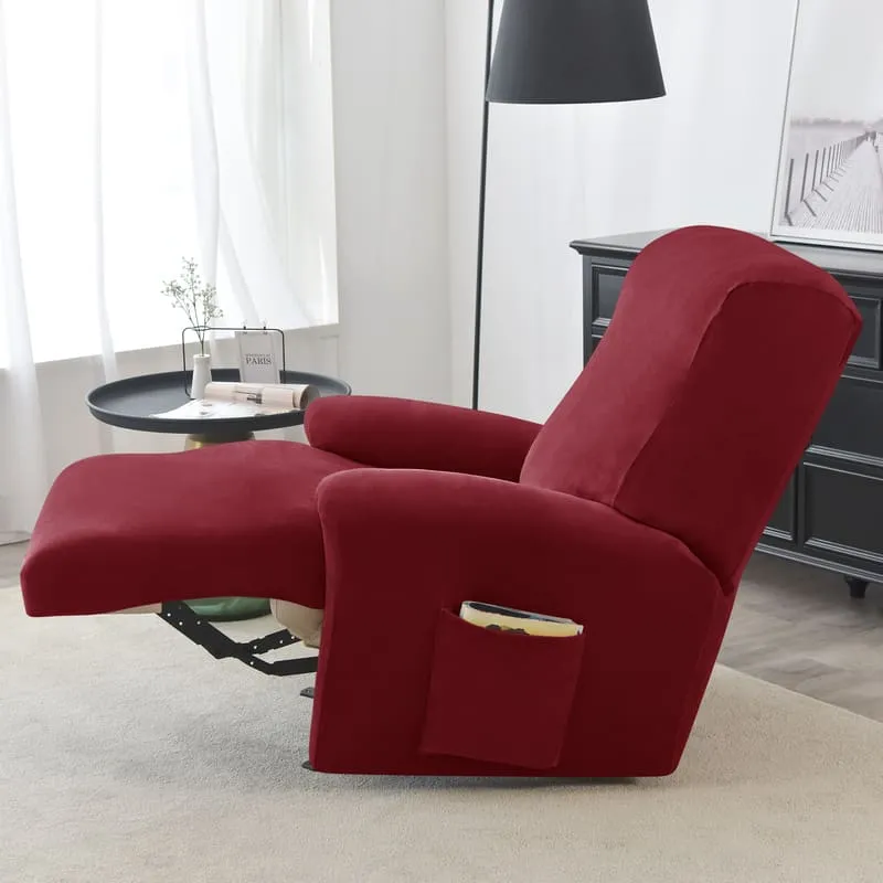 Housse de Fauteuil Relax Velours Bordeaux