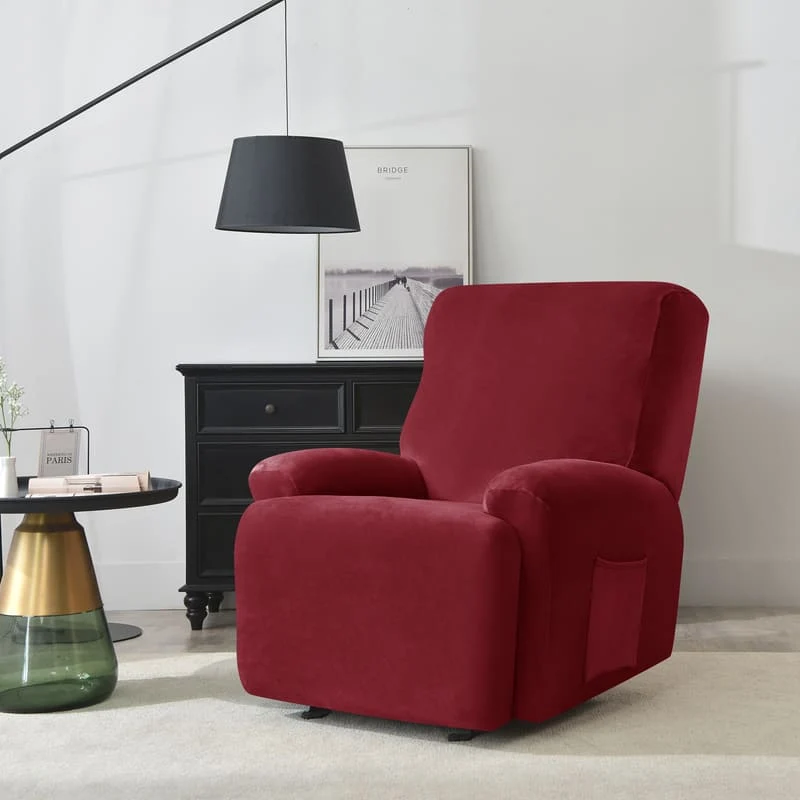 Housse de Fauteuil Relax Velours Bordeaux