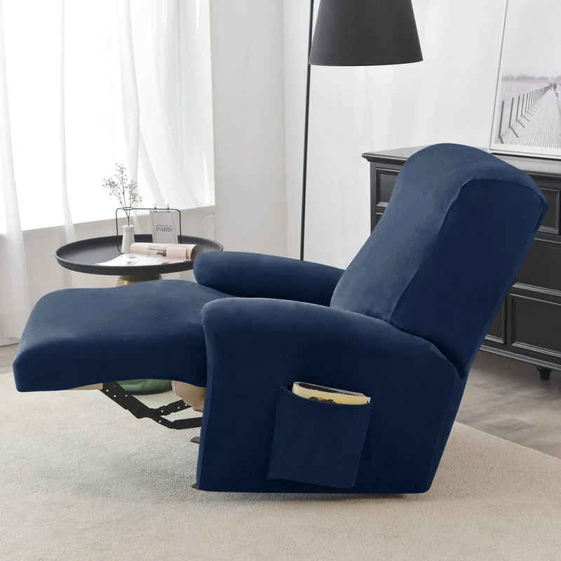 Housse de Fauteuil Relax Velours Bleu marine