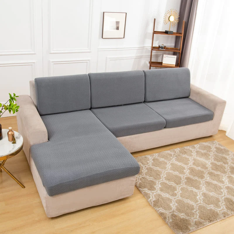 Housse Microfibre Grise pour Coussin d'Assise de Canapé