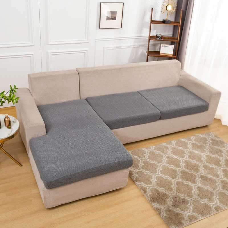 Housse Microfibre Grise pour Coussin d'Assise de Canapé