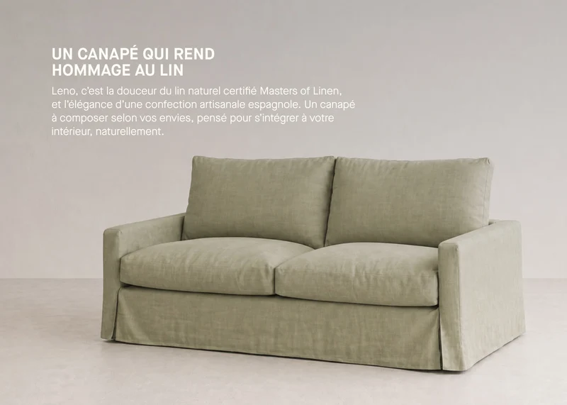 Canapé 3 places en lin LENO