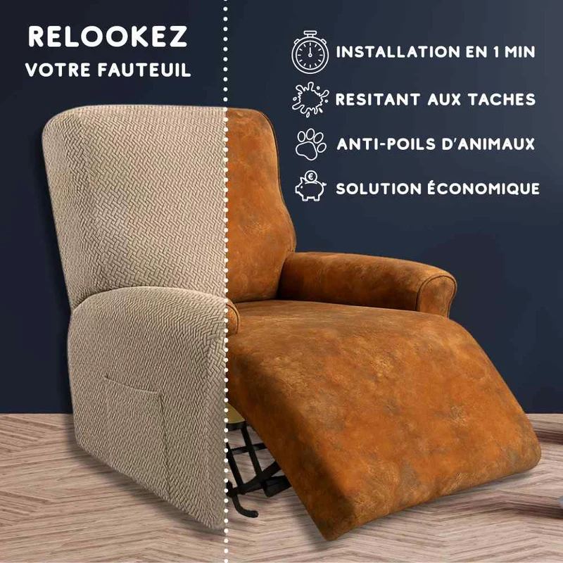 Housse Fauteuil Relax beige
