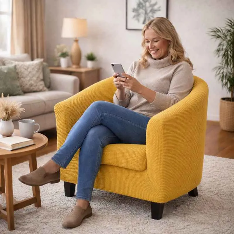 Housse Fauteuil Club Cabriolet jaune