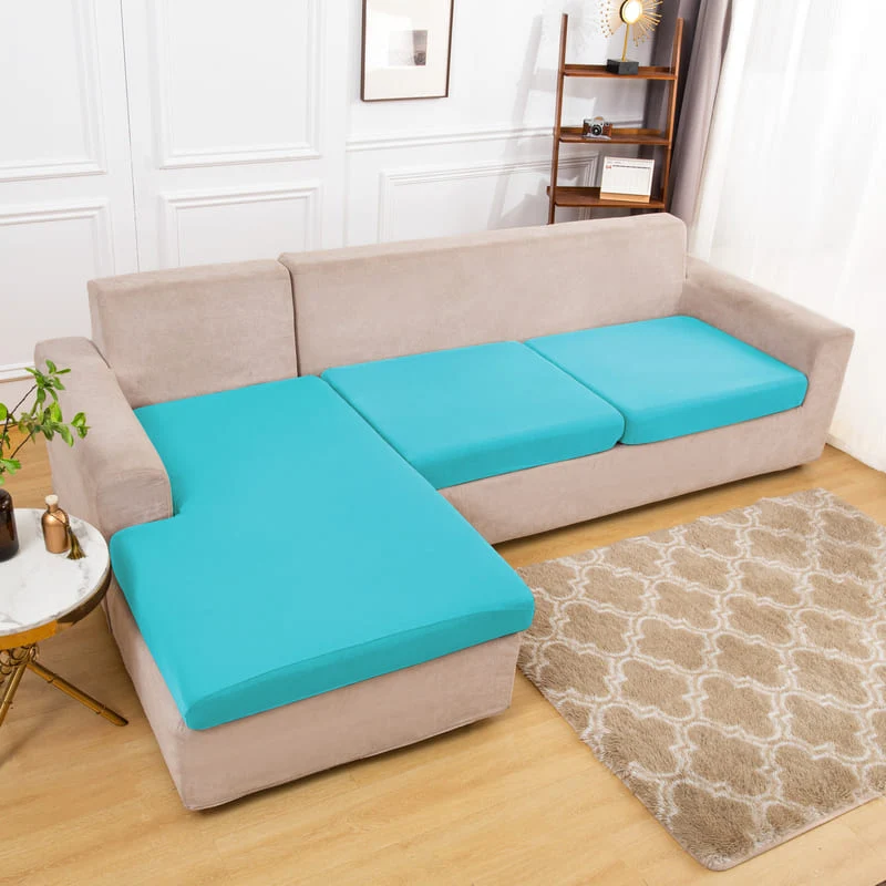 Housse extensible Turquoise pour Coussin de Canapé
