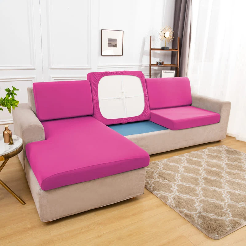 Housse extensible Rose pour Coussin de Canapé