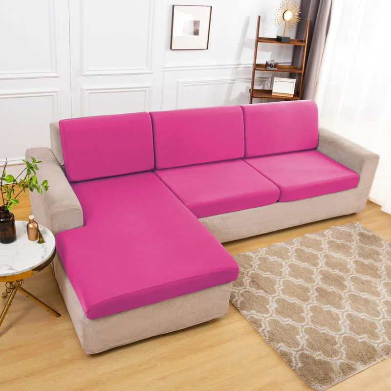 Housse extensible Rose pour Coussin de Canapé