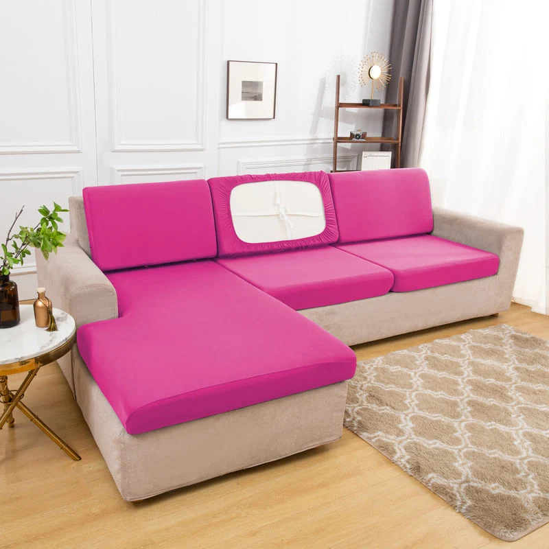 Housse extensible Rose pour Coussin de Canapé